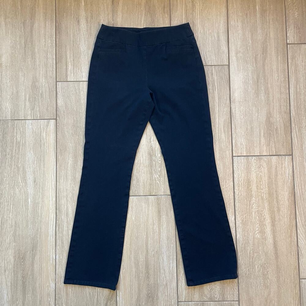 Soft Surroundings Pull On Pants Womens Small Black Stretch Knit Straight Leg